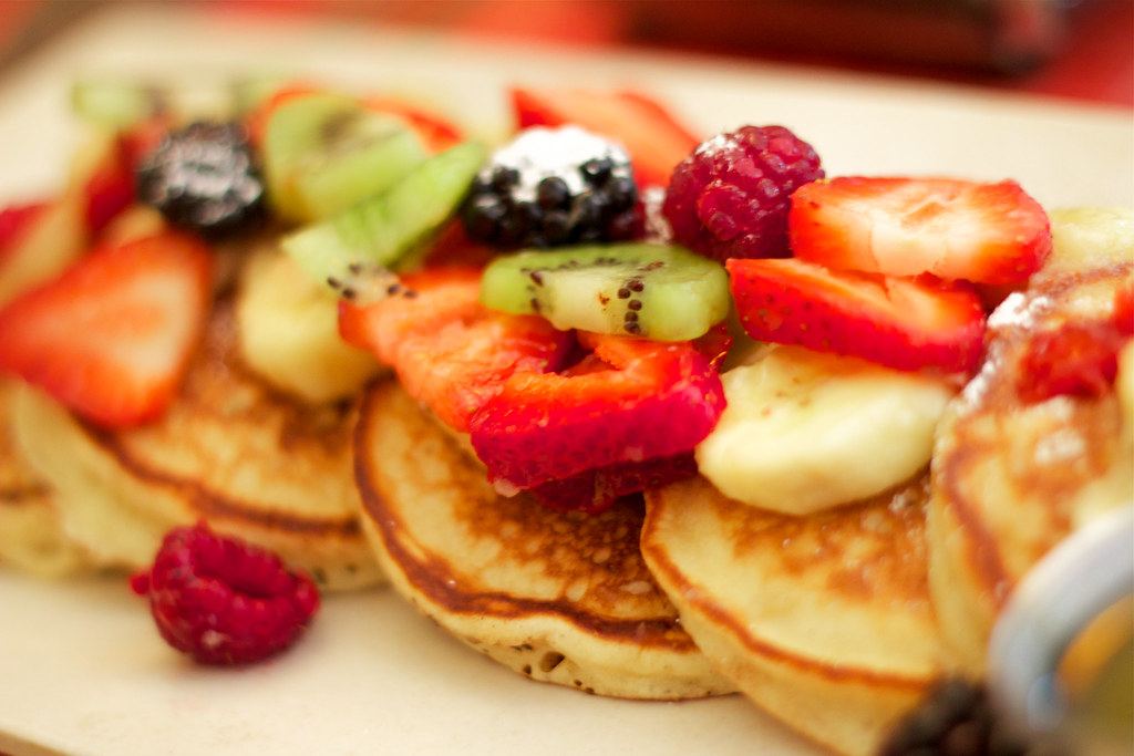 A brunch spread on a café table in Franklin, Tennessee