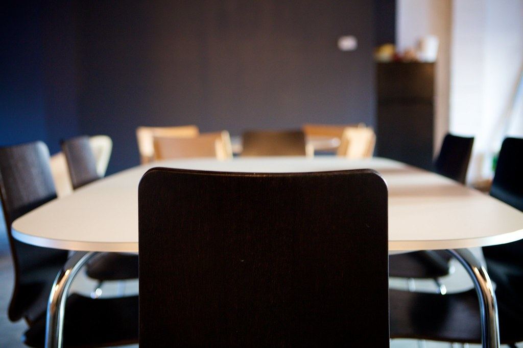 An open coworking space with desks and natural light