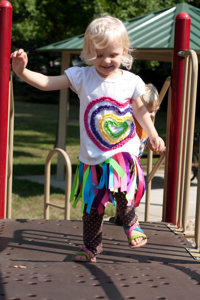A family at a park playground